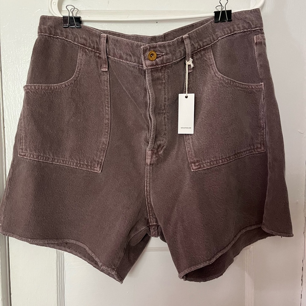 NWT NSF Parre Utility Denim Jean Shorts Rouge Purple sz 34 (unisex)